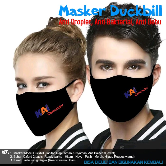 Masker Custom Bordir Logo KAI Commuter Berkualitas Dijamin Keren Langsung Produsen (Min.Pesan 30pcs)