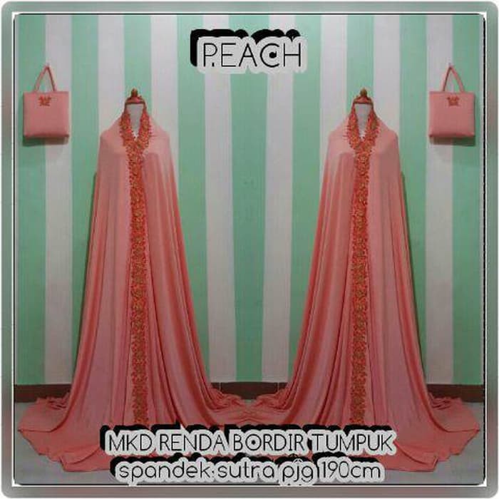 NEW MT MUKENA DUBAI BORDIR TUMPUK PEACH | GROSIR MUKENA MURAH SURABAYA