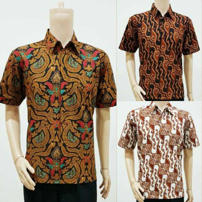 BARU  KEMEJA BATIK SOLO   HEM BATIK PRIA   BAJU BATIK SOLO