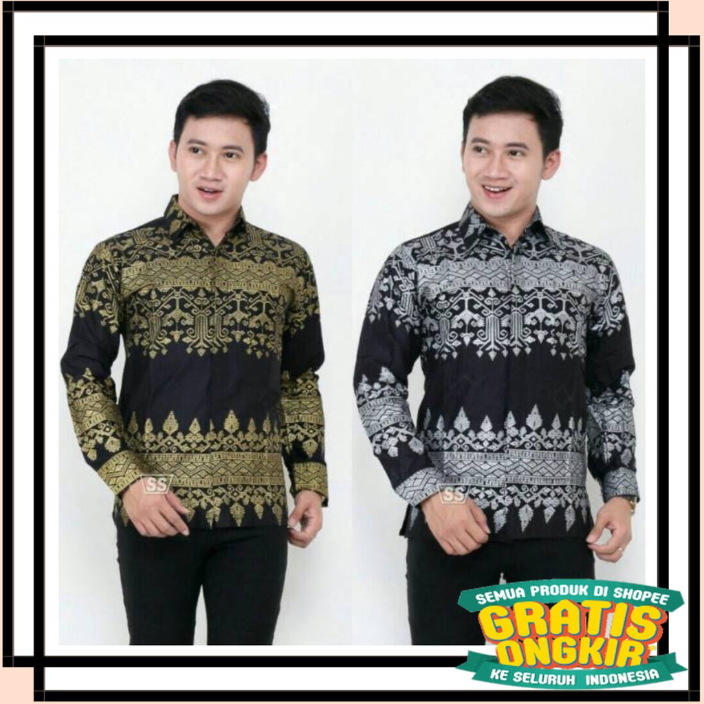 BATIK ANAK DEWASA ORANGTUA ALISAN / Nivana Batik Kemeja Prada Anjani Emas & Perak| Panjang |