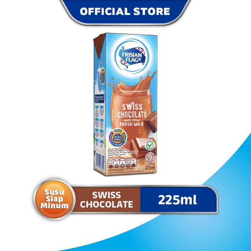 

Frisian Flag Susu UHT Swiss Chocolate 225ml Susu UHT Frisian Flag rasa Coklat Swiss Susu Frisian Flag UHT Rasa Cokelat Swiss Chocolate Flavor Flavour Susu Bendera