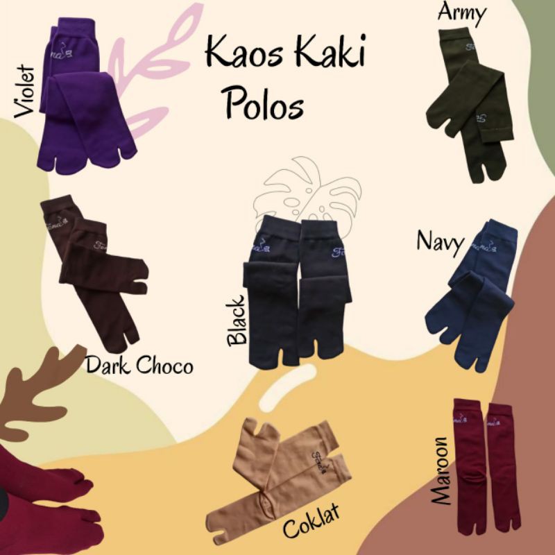 KAOS KAKI FENA POLOS // Kaos kaki jempol Nylon Spandek berkualitas