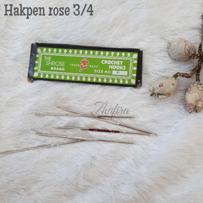 Hakpen rajut, merk rose, hakpen murah ukuran 3/4 dan 5/6