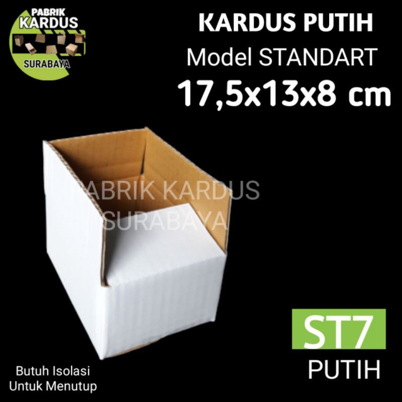 

KOTAK ST-7 PUTIH KARDUS KARTON BOX DUS PACKING AKSESORIS CORRUGATED