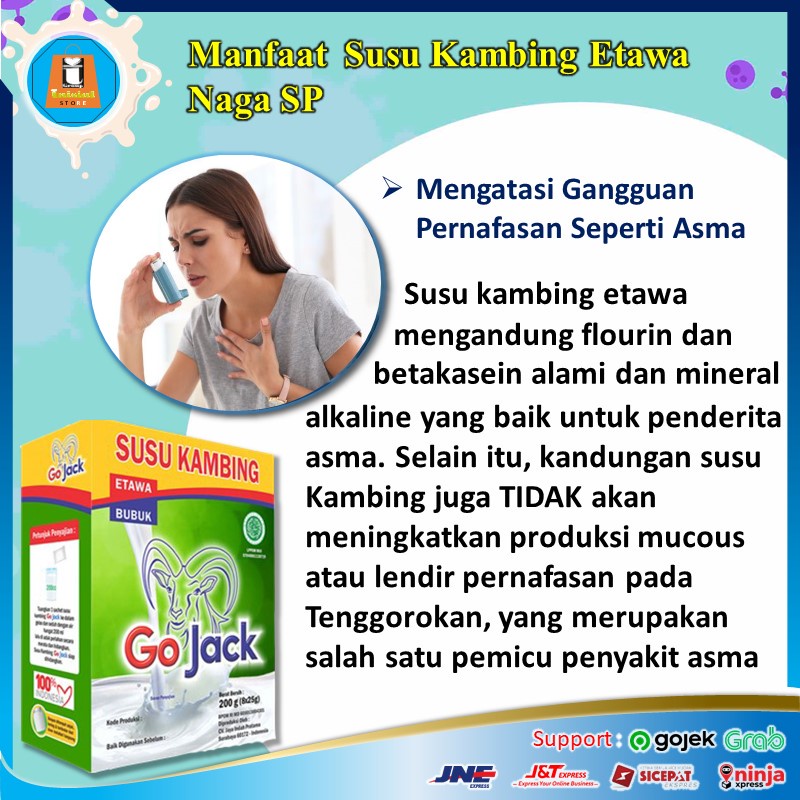 Susu Kambing Etawa Bubuk Go Jack 200gr Kemasan Sachet Susu Etawa Kambing Bubuk Minuman Susu Kambing Murni Sky Goat Evaporasi Asam Lambung Mag