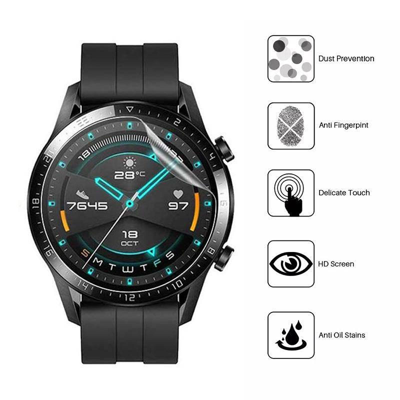 Untuk Huawei Magic 2watch 3 Pro 46mm Serat Karbon Back Film Sticker Curved black edge Pelindung Layar Cover Untuk Huawei GT2 GT3 Pro 46mm