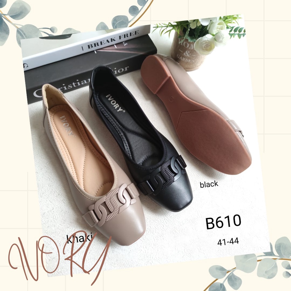 IVORY 610 Sepatu Flat Wanita Ukuran Jumbo 41 42 43 44