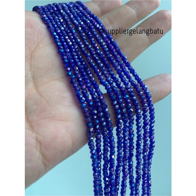 Crystal Ceko 2mm BLUE QUARTZ metallic biru kuarsa metal kristal import