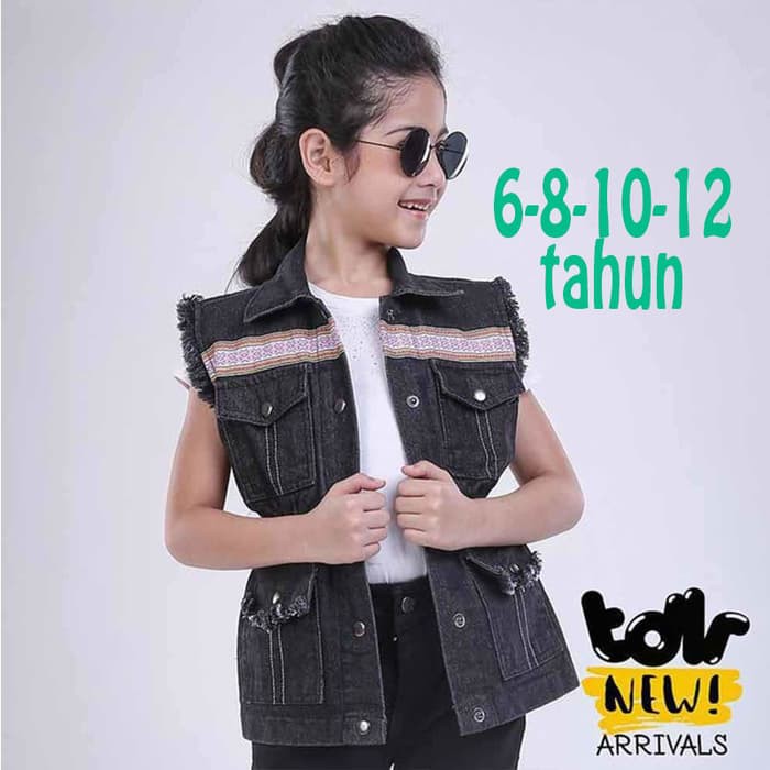New Arrival Rompi Denim Anak Perempuan Branded Vest Denim Anak Cewek Original TDLR