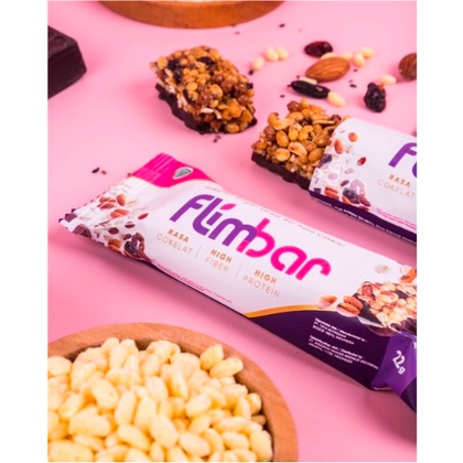 Flimbar by Flimty Snack Sehat Sereal Bar Diet Langsing Meal Replacement Tinggi Nutrisi Fiber Protein Bar Flimty Pelangsing