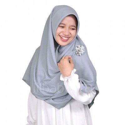 Jilbab Arfa Siera ( Segiempat JilbabArfa ) Hijab Segiempat Warna Abu - Abu