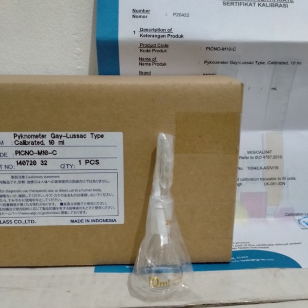 BIGSALE  Picnometer 10 ml. Calibrated. Iwaki. M-10-C. Piknometer LAB shopee