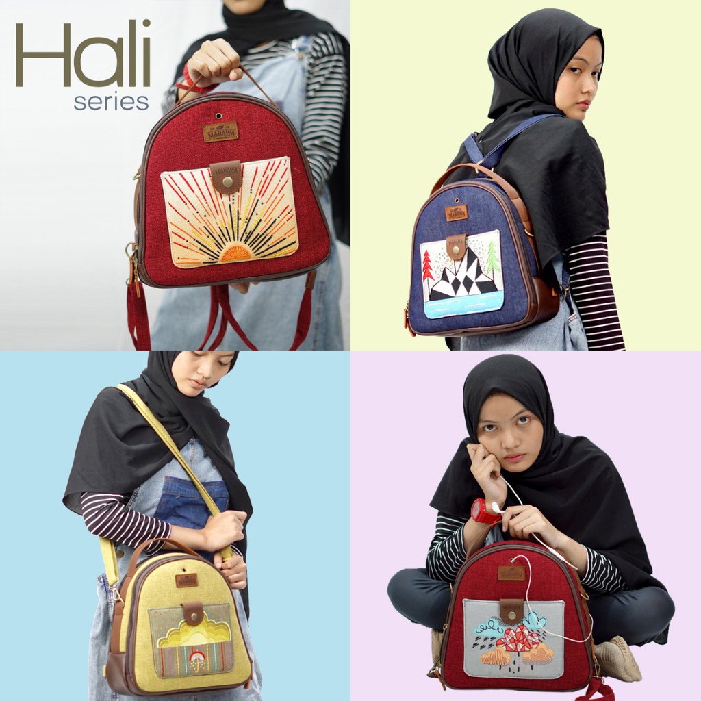 Tas Marawa wanita / Selempang ransel jinjing Marawa Hali / Tas fashion handmade wanita
