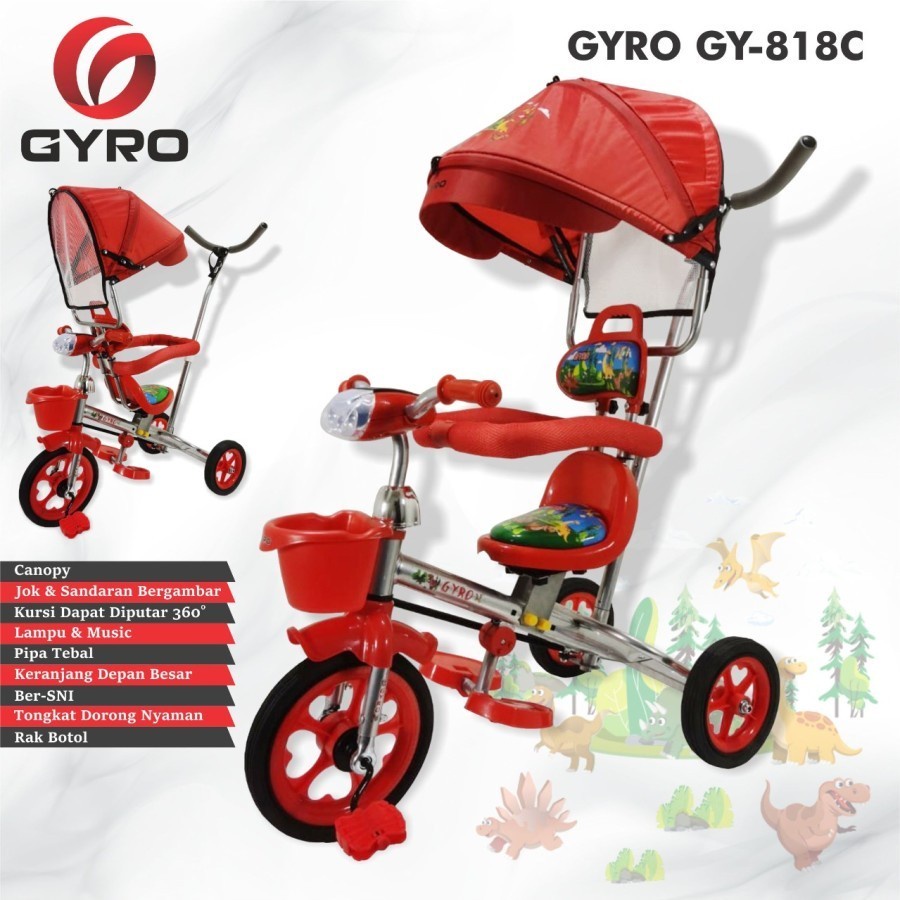 GY 818C Sepeda Anak Stroler roda tiga GYRO 818C Murah Tricycle Bike