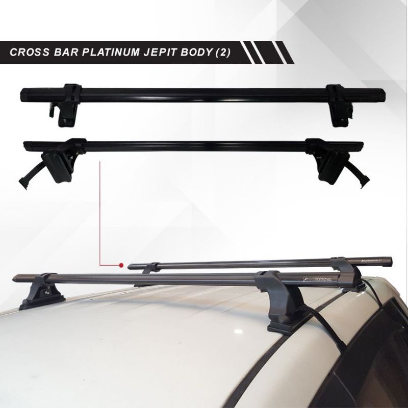 CROSS BAR CROSBAR PLATINUM KAKI JEPIT BODY MOBIL UNIVERSAL