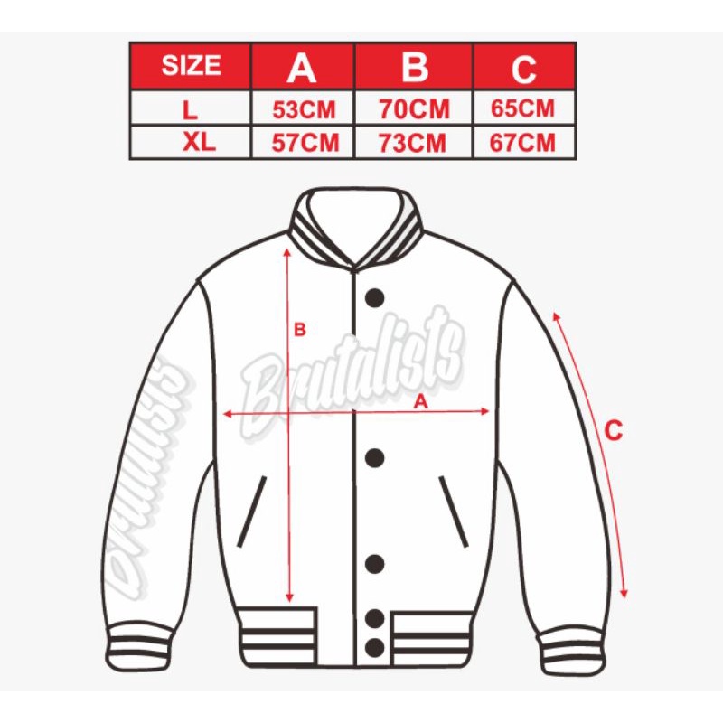 JAKET VARSITY BASEBALL BRUTALISTS DENIM JAKET UNISEX ORIGINAL PRIA WANITA-1