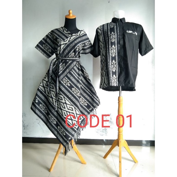 couple tenun ethnic - set - pakean couple - set kondangan -  pakean wanita - baju kondangan - couple