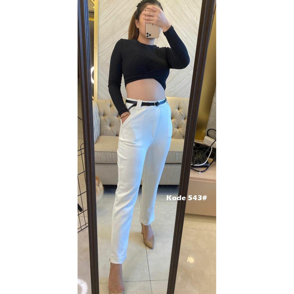[VM] - Scuba pants (NO BELT) / celana kantor casual/ celana pencil  scuba Mydress_collection 543