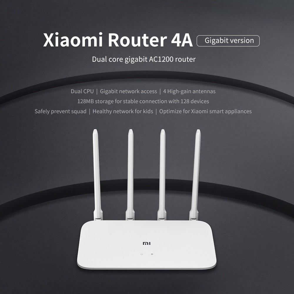 Wireless Router XiaoMi Router 4A Gigabit Edition Dual Core AC1200 4 Antenna 1167 Mbps