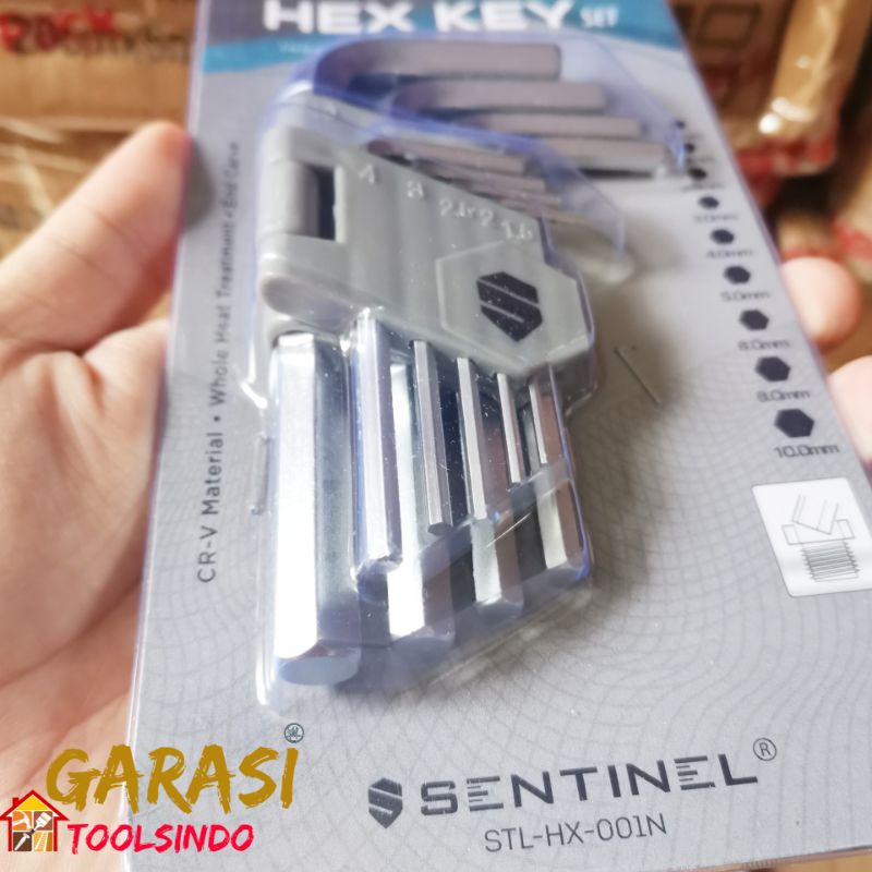 kunci L hex 9 pcs pendek sentinel kunci l set