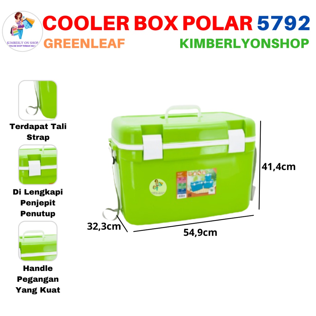 Cooler Box Polar Ice Box 30 Liter 5792 Green Leaf Kotak es