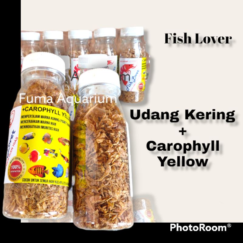 Fish Lover Red Shrimp+Carophyll Yellow Kemasan 20gr Udang kering Super Pakan Ikan Makanan Ikan Hias predator dll