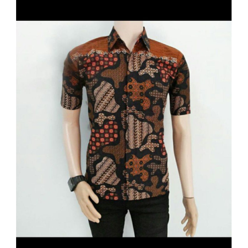 Hem Batik Pekalongan baju kemeja pendek cowok model kemeja pria terbaru kemeja batik kombinasi