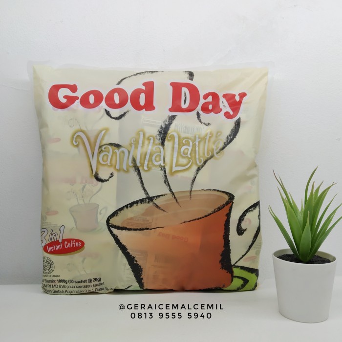 

201ggffg Kopi Good Day Kemasan Bag Isi 5 Renceng (50 Pcs) - Vanilla Latte Ds20X11