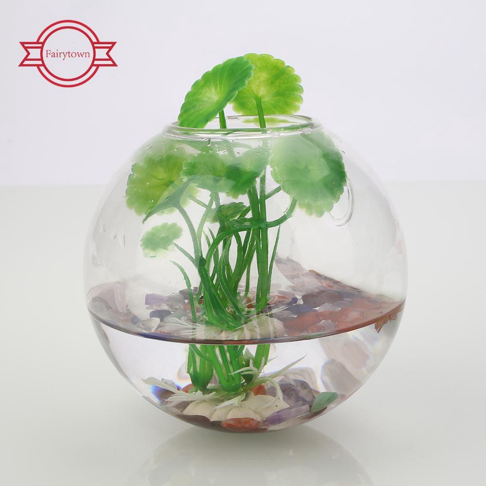  Vas  Bunga  Terrarium Model  Gantung Bahan Kaca Ukuran 8cm 