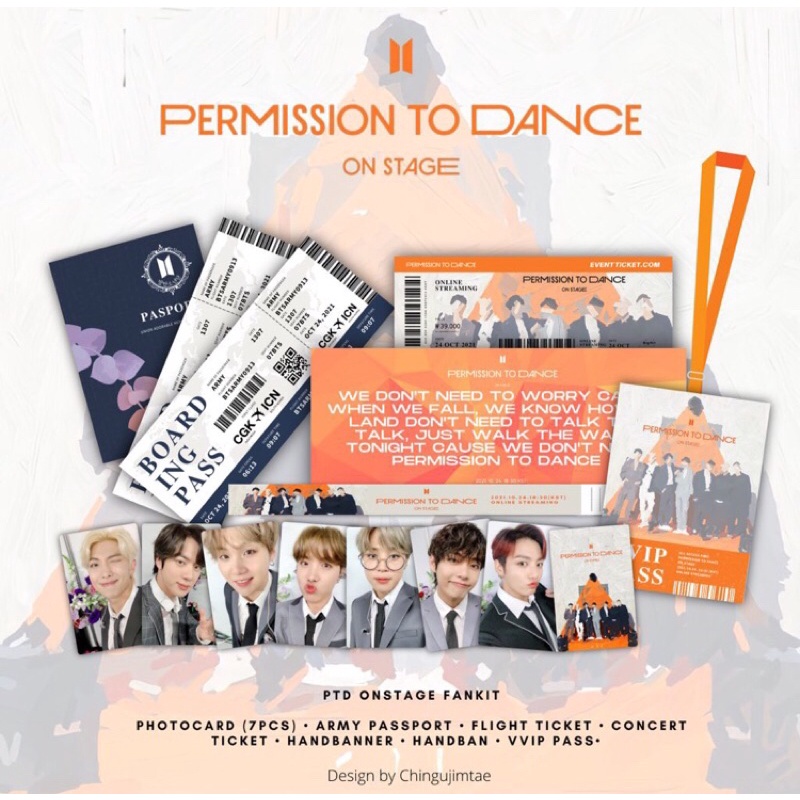 FANKIT BTS PERMISSION TO DANCE PTD ON STAGE CONCERT TICKET UNOFFCIAL