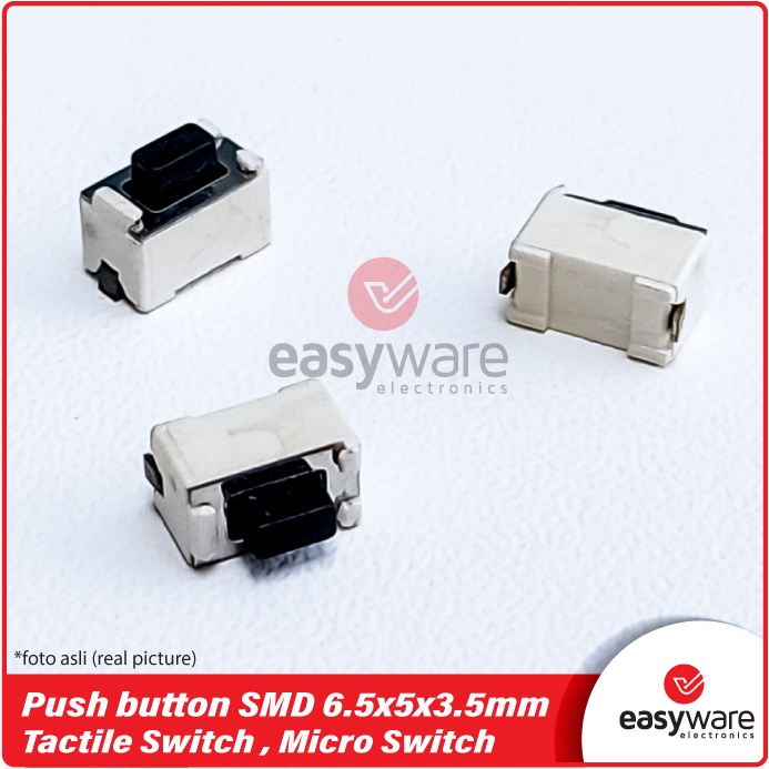 Push Button 6.5x5x3.5mm SMD SMT 2pin Tactile Momentary Micro Switch