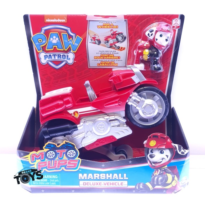 Paw Patrol Moto Pups Marshall Deluxe Pull Back Motorcycle Vehicle