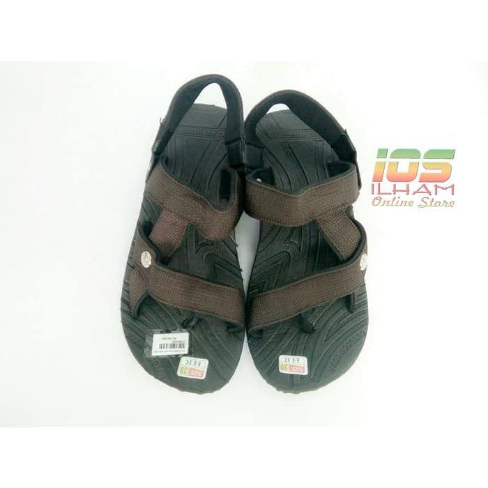 Sandal Gunung Dewasa HR Karet Hitam Cokelat Size 38-42