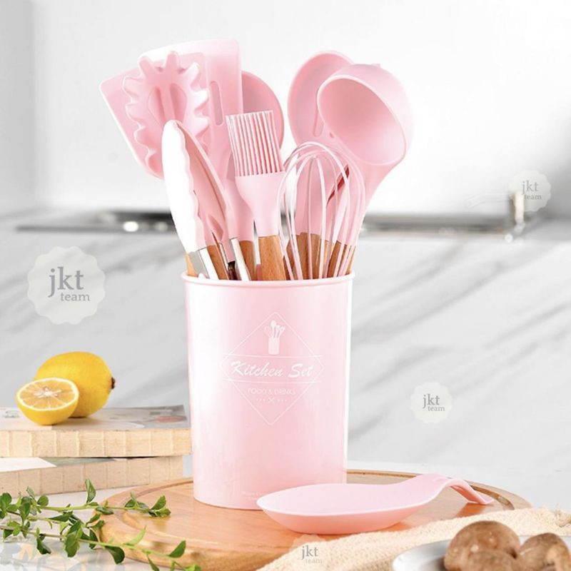 Kitchen Set Silicone Utensils Pink