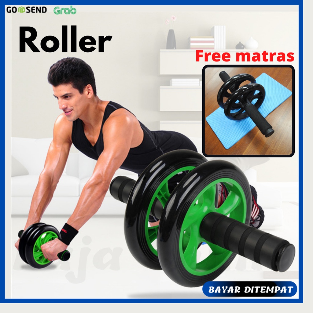 AB WHEEL AB ROLLER ALAT PUSH UP ALAT SIT UP 14 cm RODA FITNESS SPEEDS
