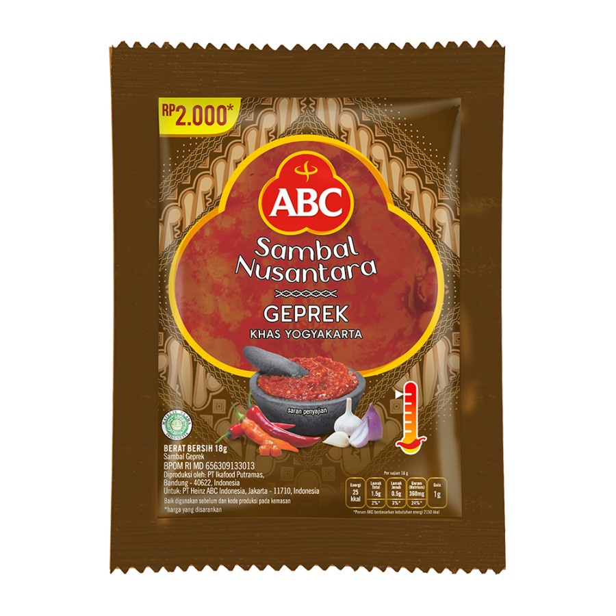 Sambal ABC *ABC Sambal Nusantara * Sambal Geprek * Sambal Hijau * 18g x10pcs