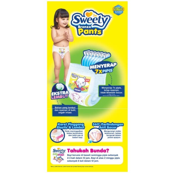 Sweety Bronze Pants S36 Diapers - Popok Celana Sekali Pakai