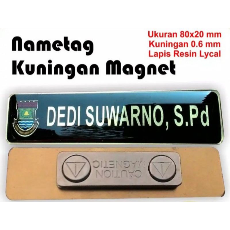 

Nametag Papan Nama Dada Kuningan Grafik PDH Lapis Fiber - Magnet Berkualitas