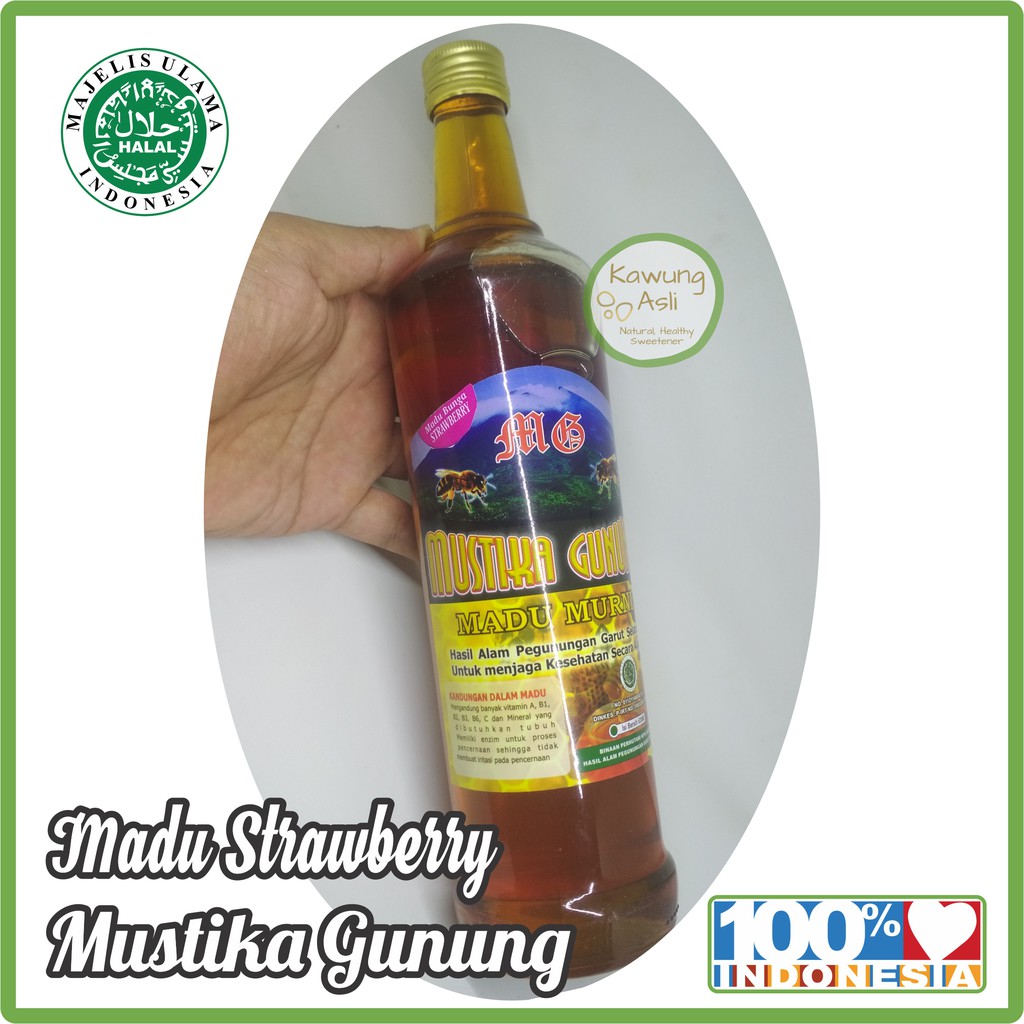 

Madu Anak Strawberry Mustika Gunung 630 ml, Madu Asli Madu Murni dari Pegunungan Garut Selatan