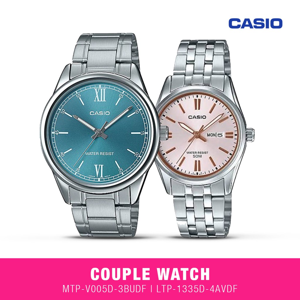 Jam Tangan Couple Casio MTP-V005D-3BUDF & LTP-1335D-4AVDF Original Anti Air