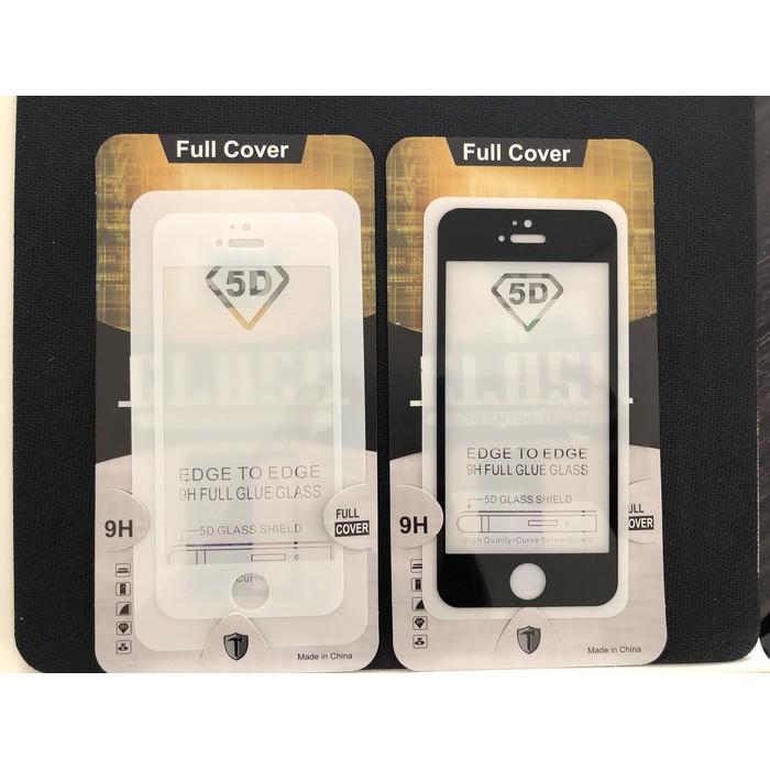 TEMPERED GLASS FULL GLUE 5D FLAT CURVE IPHONE 5S/6S/6 PLUS/7 PLUS/8 PLUS/XS/XR/11 PRO MAX FULL COVER