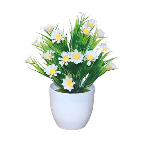 LDG Pot34 Tanaman Bunga Hias Bunga Plastik Dekorasi Rumah Bunga Import Murah-PUTIH