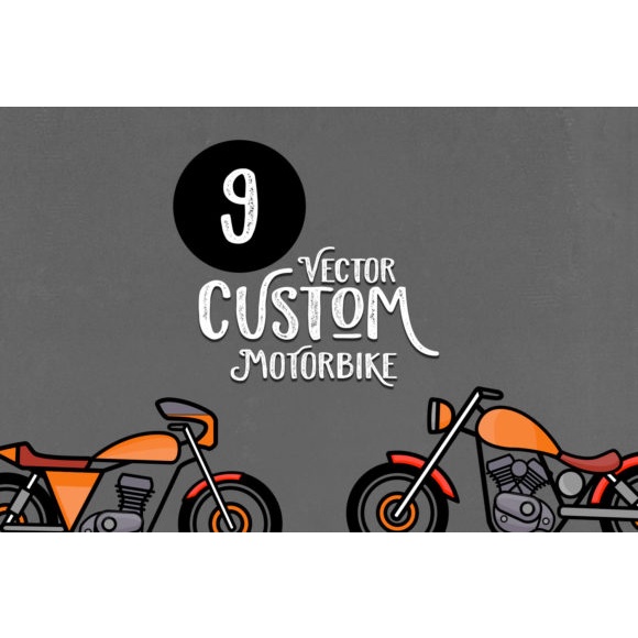 9 Custom Motorbike Vector