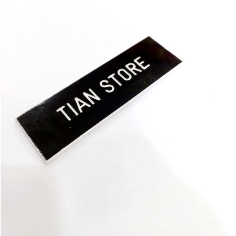 

Name tag/Papan nama gravir hitam putih acrilik 2,5x8