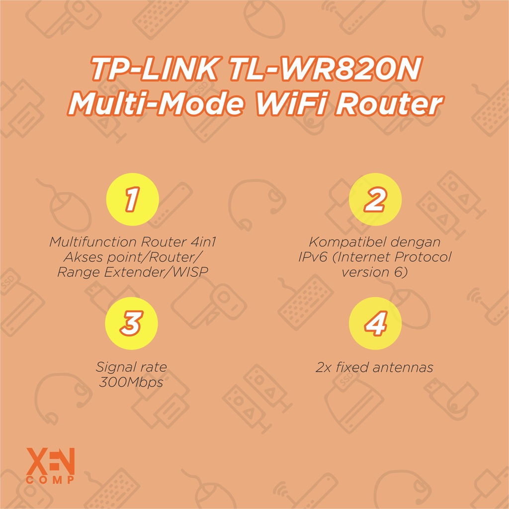 TP-LINK TL-WR820N 300MBPS WIRELESS ROUTER 2Antenna Multimode