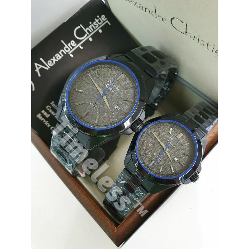 Jam tangan couple alexandre christie ac 8644 MD Black