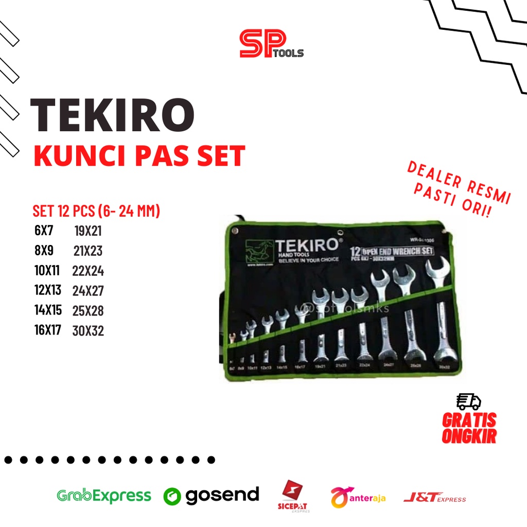 KUNCI PAS - PAS / KUNCI PASS SET TEKIRO 12PCS 6-32MM / 12 PCS 6-32 MM