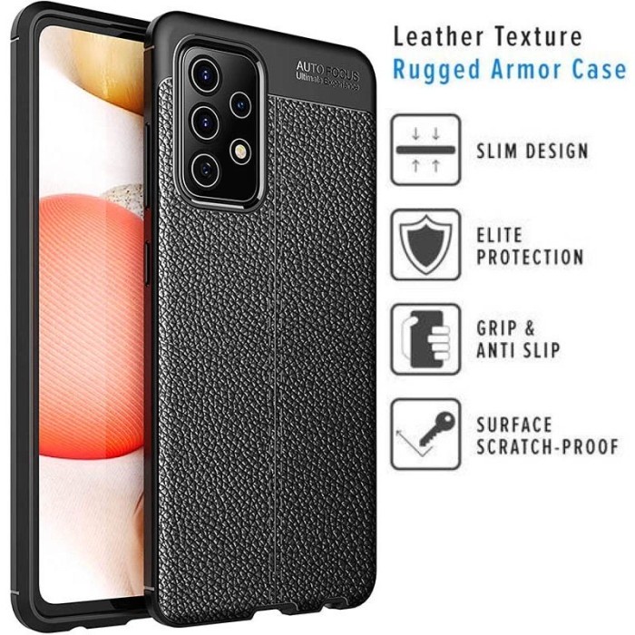Premium Slim Case Samsung A73 5G Soft  Autofocus Leather Cassing A73 5G Autofocus - Hitam Casing Cov