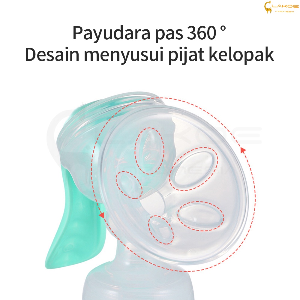 LAKOE Pompa asi Manual breast pump 180ml kapasitas besar