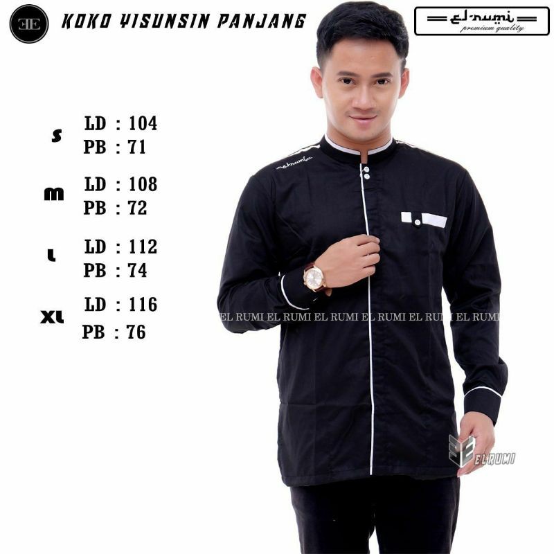 Baju koko biru putih /baju koko masa kini /baju koko modern /seragam hadroh /baju koko gus azmi